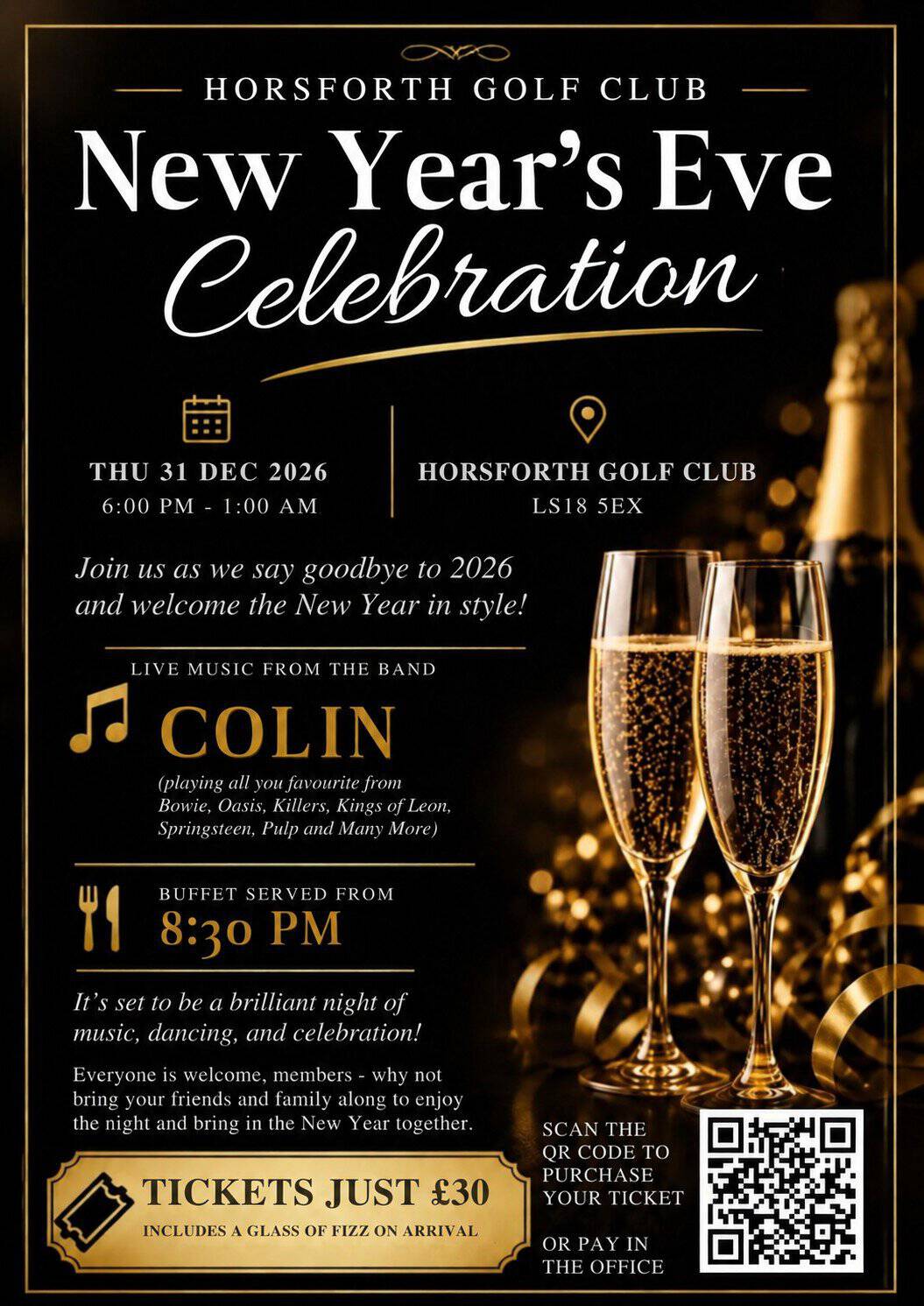 New Years Eve Party at Horsforth Golf Club